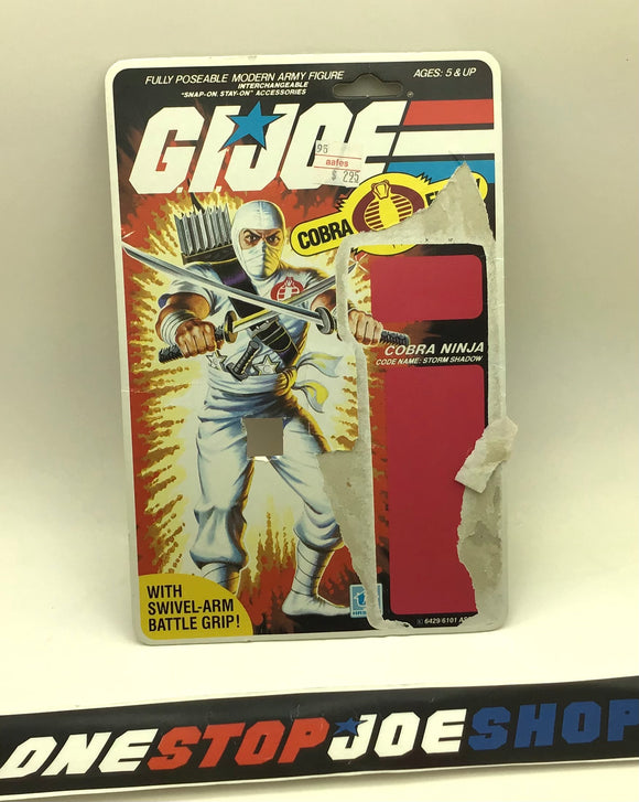 1984 VINTAGE ARAH STORM SHADOW V1 FULL PEACH FILE CARD (c)