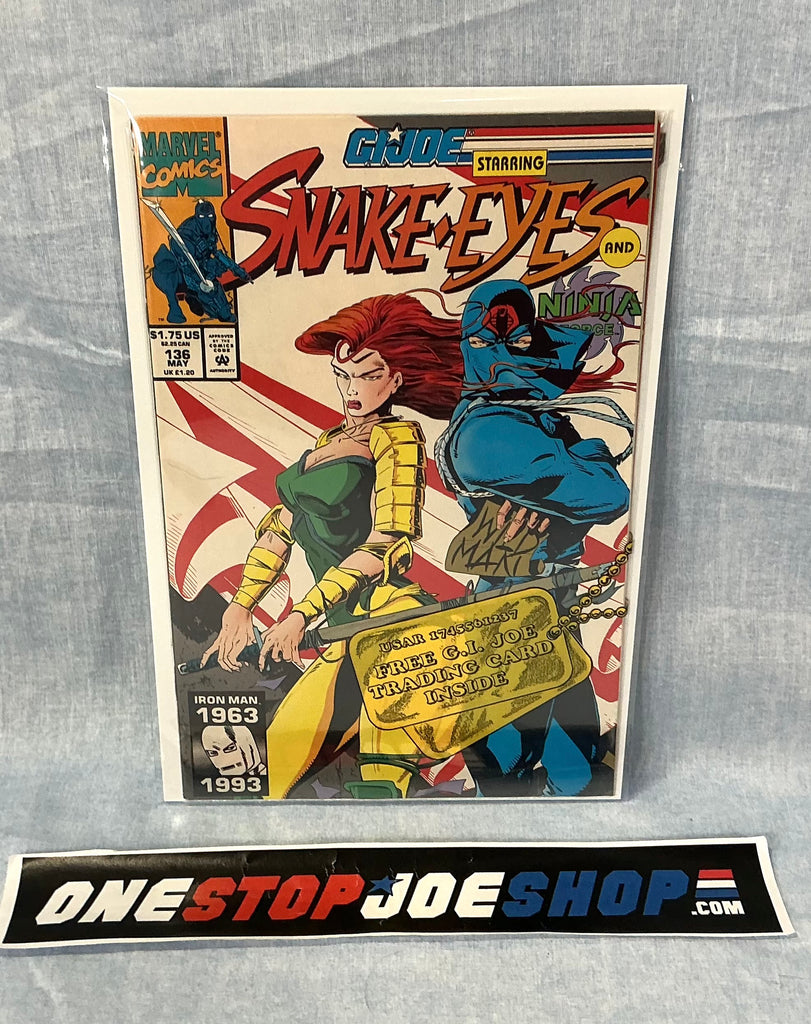 MARVEL COMICS G.I. JOE A REAL AMERICAN HERO (1982-1994) ISSUE #136 COMIC BOOK MAY 1993 DIRECT EDITION SEALED BAG W/ CARD HIGH GRADE