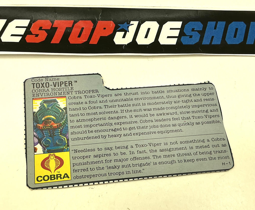 1988 VINTAGE ARAH TOXO-VIPER V1 FILE CARD (f)