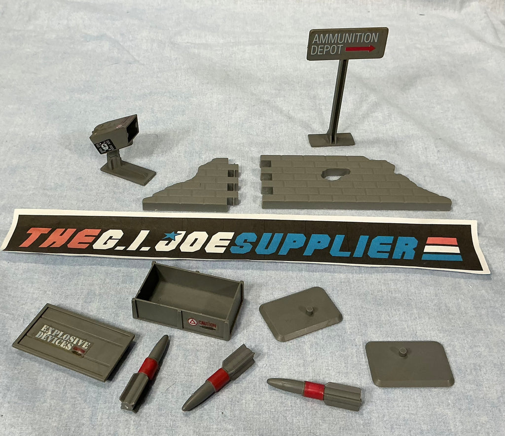1984 VINTAGE ARAH G.I. JOE MISSILE DEFENSE UNIT BATTLEFIELD ACCESSORIES LOOSE NO BULLET VERSION 100% COMPLETE (a)