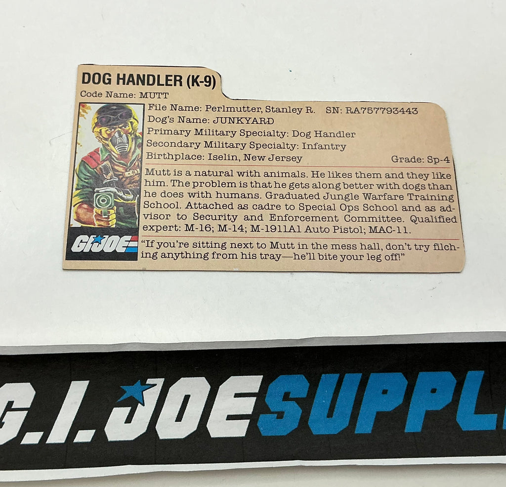 1984 VINTAGE ARAH MUTT & JUNKYARD V1 FILE CARD (n)