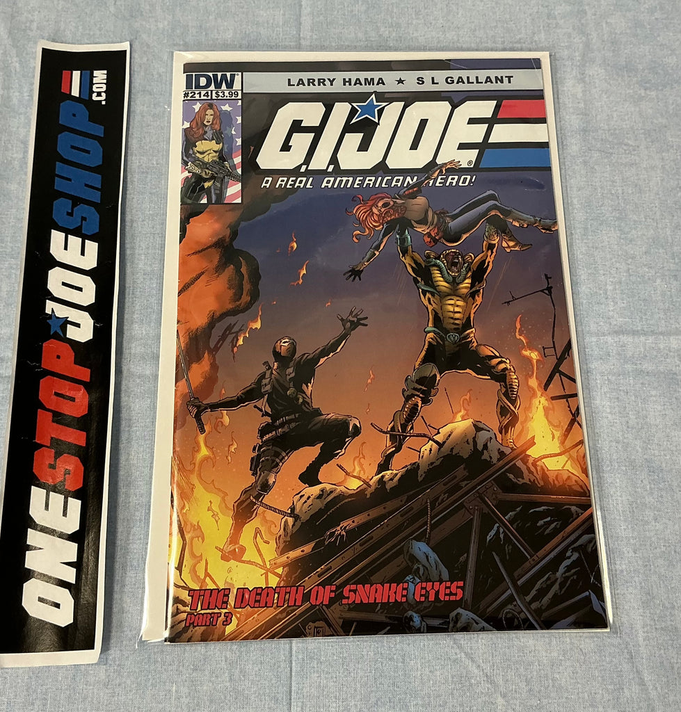 IDW PUBLISHING G.I. JOE A REAL AMERICAN HERO (2010-2022) ISSUE #214 [COVER A GALLANT] DEATH OF SNAKE EYES PART 3 COMIC BOOK JUNE 2015 HIGH GRADE