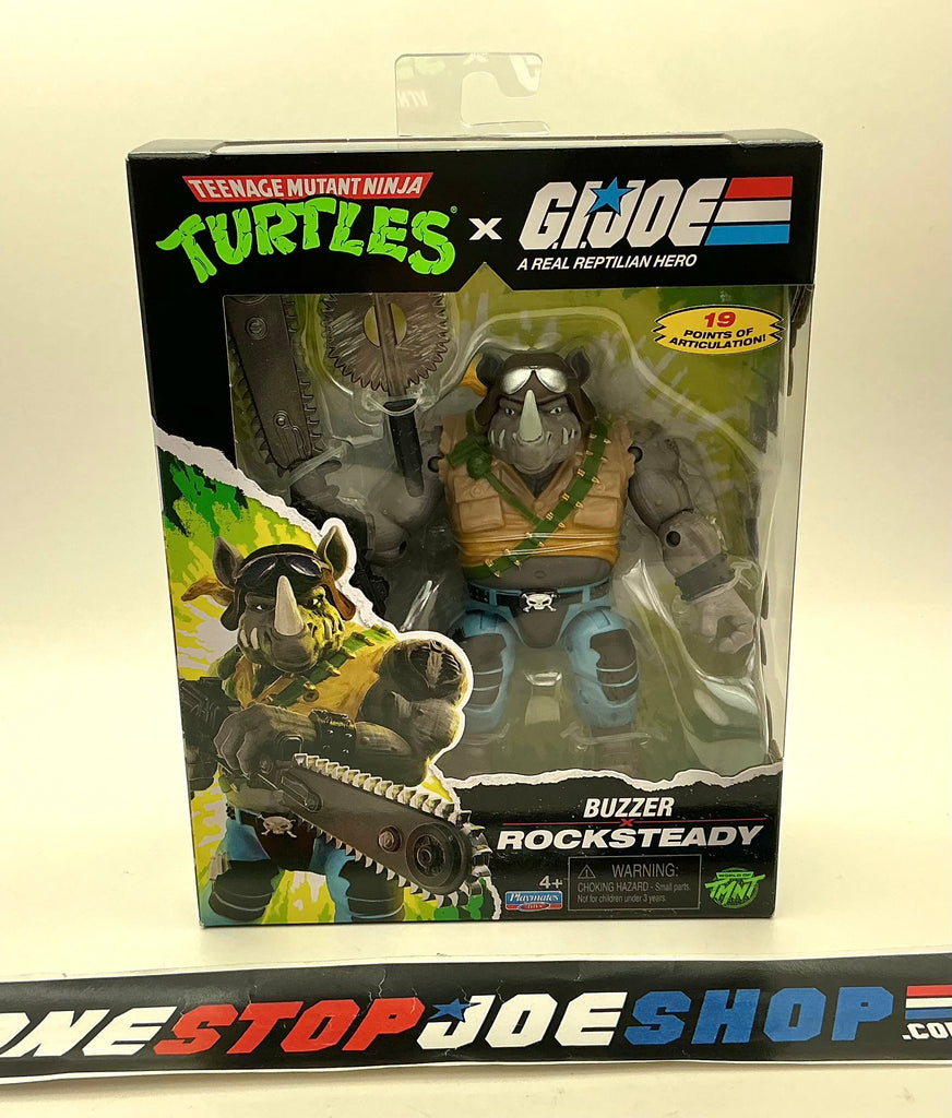 2026 TMNT TEENAGE MUTANT NINJA TURLES X GI JOE COBRA DREADNOK BUZZER ROCKSTEADY 4.5” FIGURE NEW SEALED