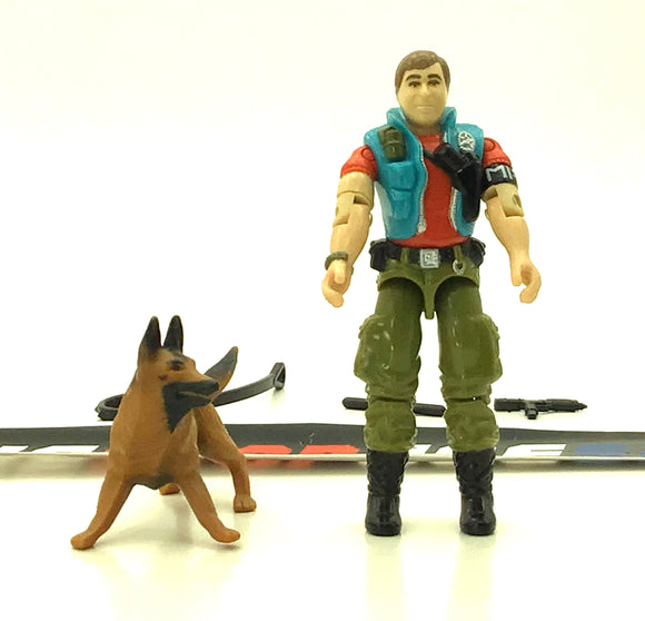 1987 VINTAGE ARAH G.I. JOE LAW & ORDER V1 M.P. & K-9 LOOSE 100% COMPLETE (c)