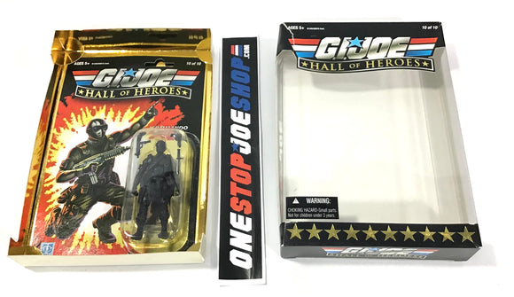 2009 25TH ANNIVERSARY G.I. JOE SNAKE EYES V42 HALL OF HEROES 10 OF 10 INTERNET EXCLUSIVE NEW SEALED FIGURE CARD W/ BLEMISHED OUTER PACKAGING