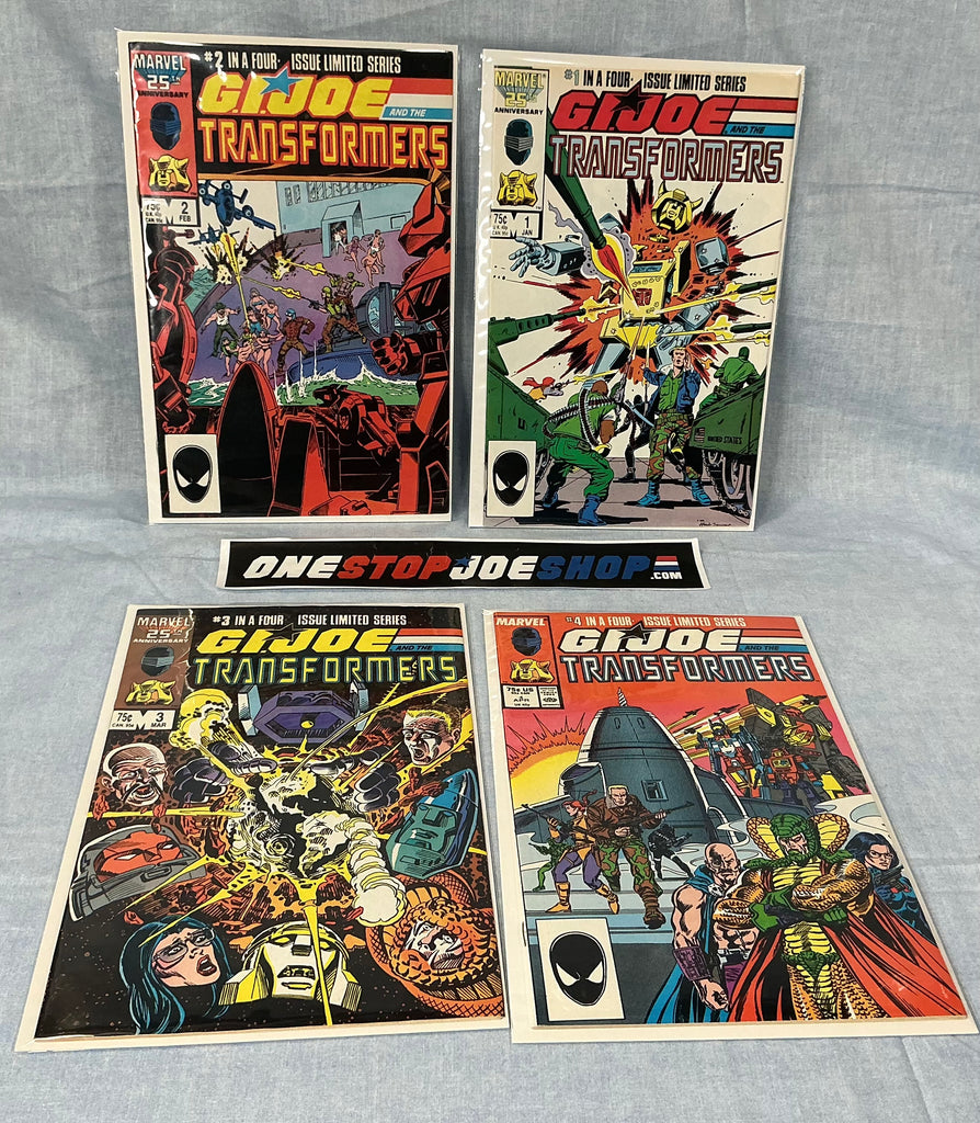 MARVEL COMICS G.I. JOE AND THE TRANSFORMERS (1987) ISSUES #1-4 COMPLETE SERIES SET COMIC BOOK BUNDLE