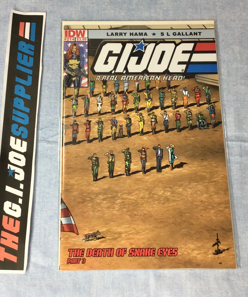 IDW PUBLISHING G.I. JOE A REAL AMERICAN HERO (2010-2022) ISSUE #214 [COVER WRAPAROUND GALLANT] DEATH OF SNAKE EYES PART 3 COMIC BOOK JUNE 2015 2ND PRINT HIGH GRADE