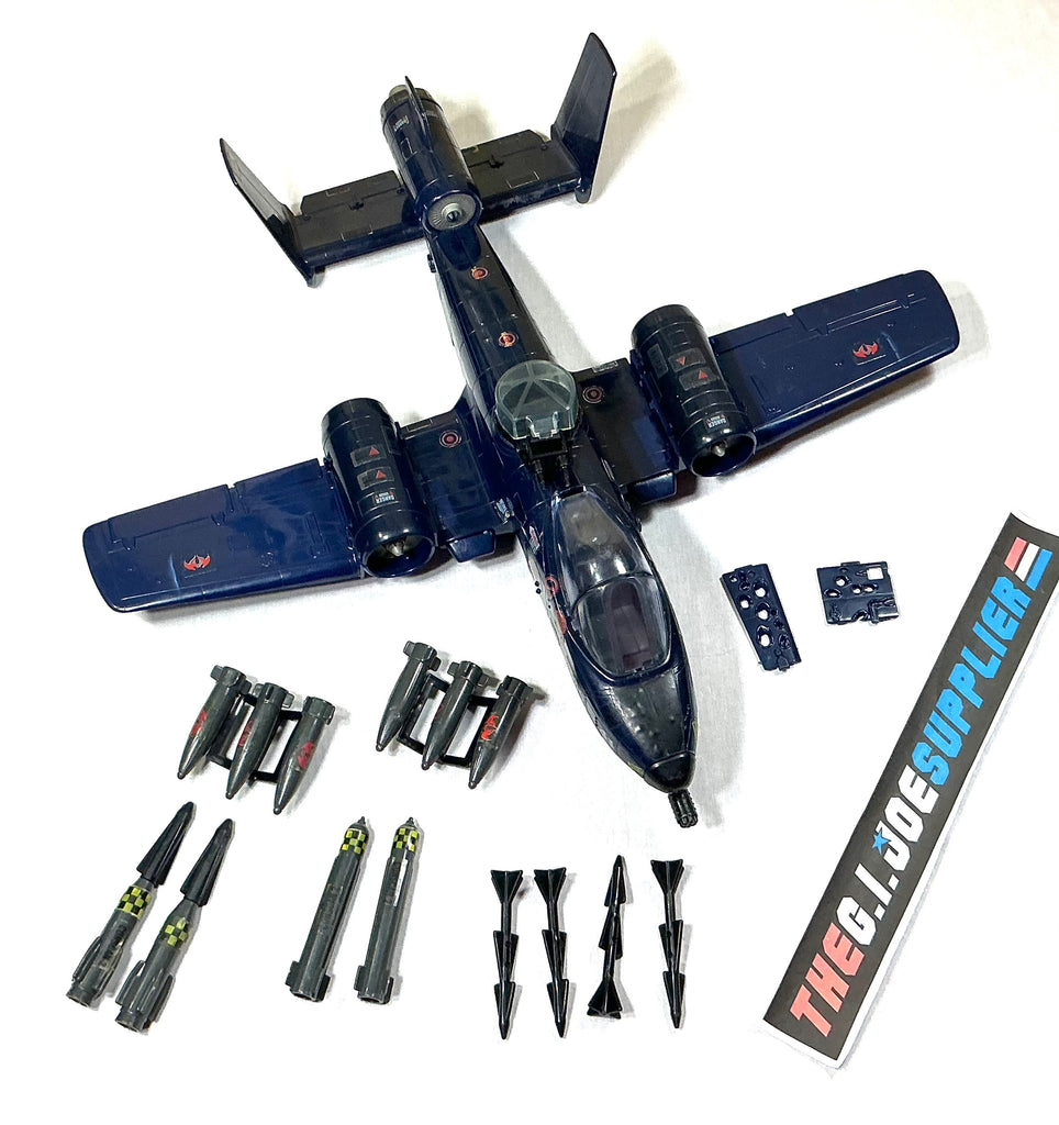 1984 VINTAGE ARAH G.I. JOE COBRA RATTLER A-10 JET VEHICLE ONLY LOOSE 100% COMPLETE (d) FLAW
