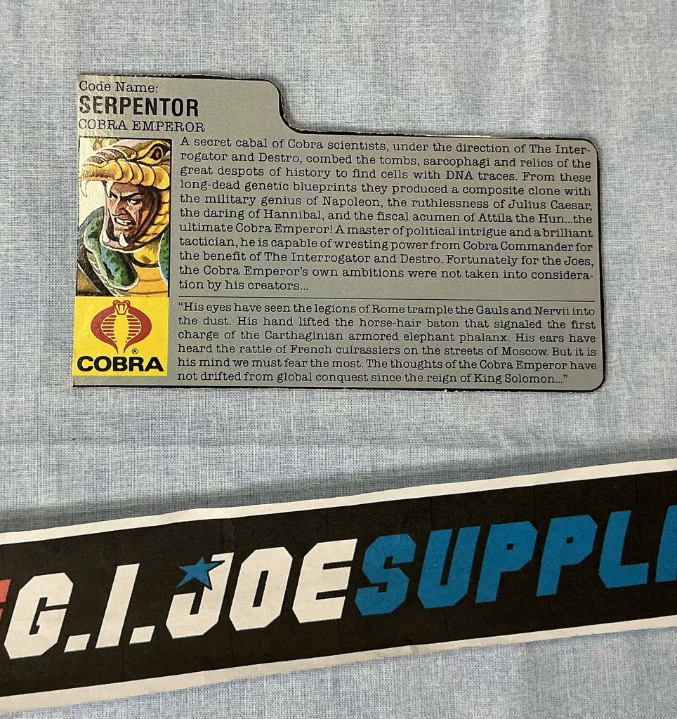 1986 VINTAGE ARAH SERPENTOR V1 FILE CARD (i)