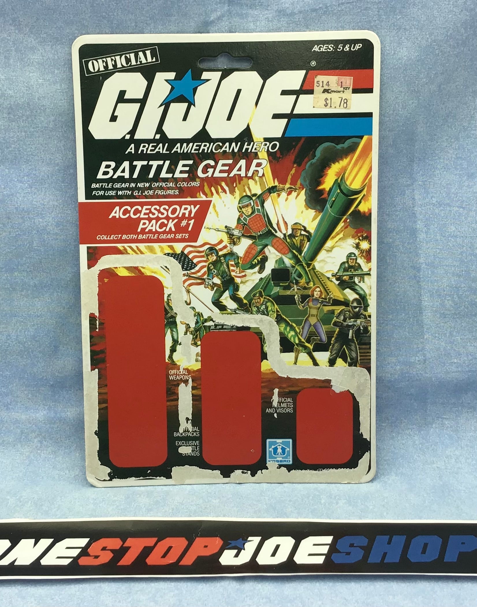 battle gear shop 1983 VINTAGE ARAH BATTLE GEAR #1 CARD BACK PACKAGING ONLY