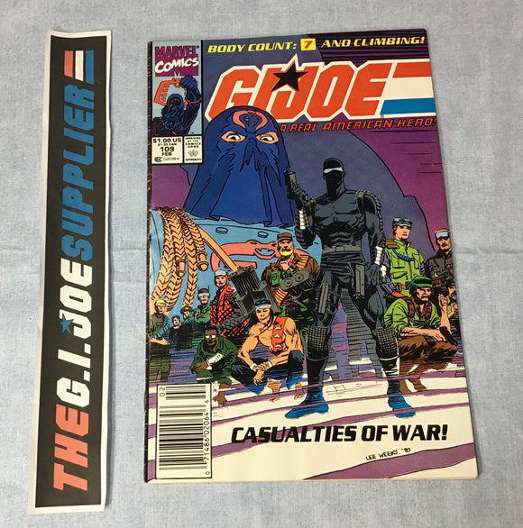 MARVEL COMICS G.I. JOE A REAL AMERICAN HERO (1982-1994) ISSUE #109 COMIC BOOK FEBRUARY 1991 NEWSSTAND EDITION (a)