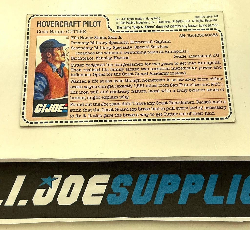1984 VINTAGE ARAH CUTTER V1 UNCUT FILE CARD (e)