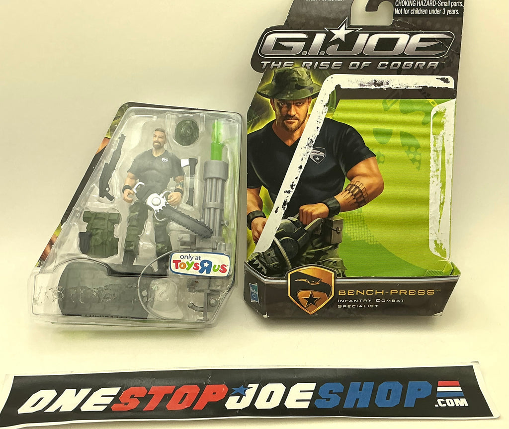 2009 ROC G.I. JOE BENCH-PRESS V1 HEADQUARTERS FOR HEROES TRU EXCLUSIVE NEW LOOSE 100% COMPLETE + FULL CARD (b)
