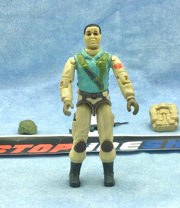 1983 VINTAGE ARAH G.I. JOE AIRBORNE V1 HELICOPTER ASSAULT TROOPER LOOSE 100% COMPLETE