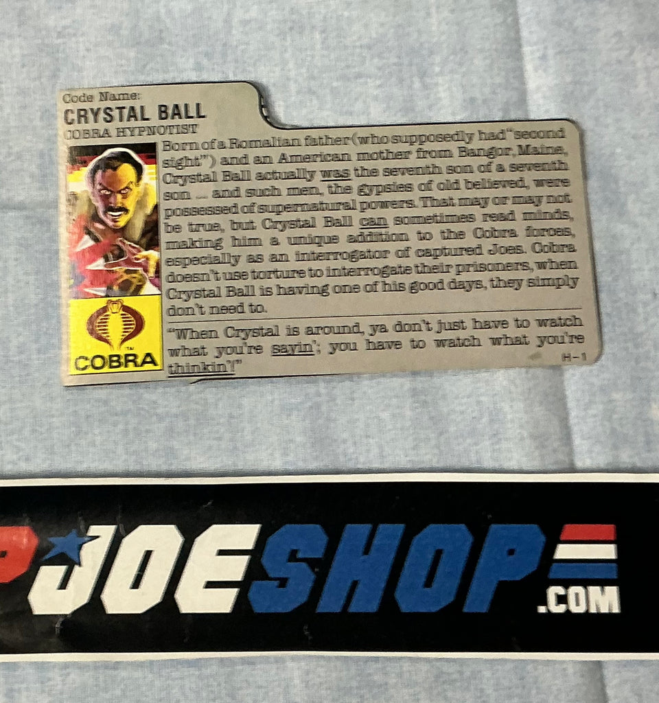 1987 VINTAGE ARAH CRYSTAL BALL V1 FRIDGE OFFER FILE CARD (g)
