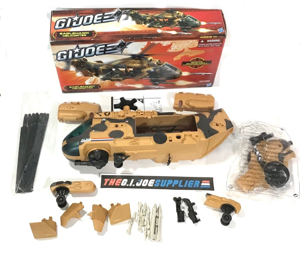 2013 RETALIATION G.I. JOE EAGLEHAWK ‘TOMAHAWK’ HELICOPTER VEHICLE LOOSE COMPLETE STICKERS APPLIED W/ BOX