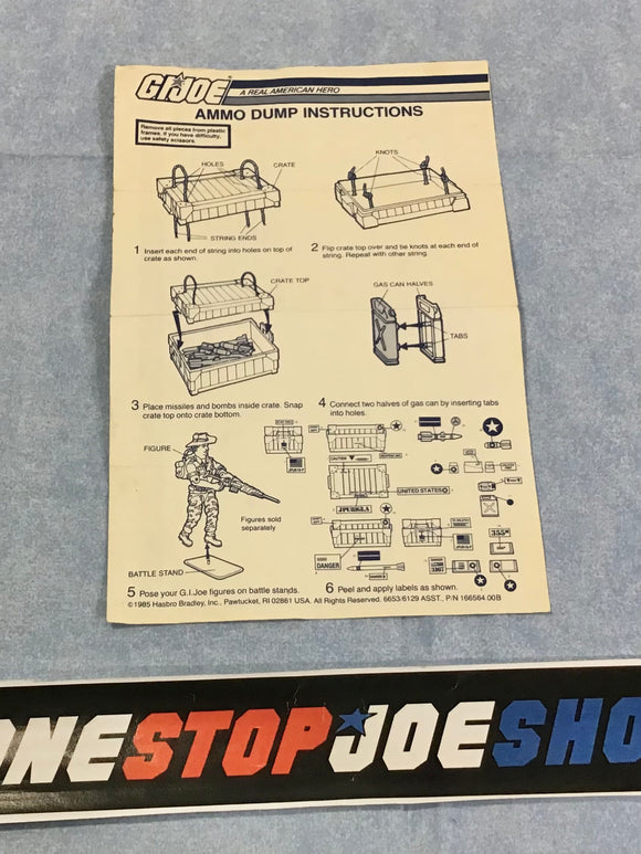 1985 VINTAGE ARAH AMMO DUMP UNIT BATTLEFIELD ACCESORIES BLUEPRINTS