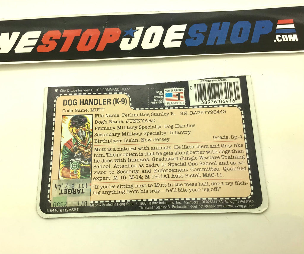 1984 VINTAGE ARAH MUTT & JUNKYARD V1 FILE CARD (k)