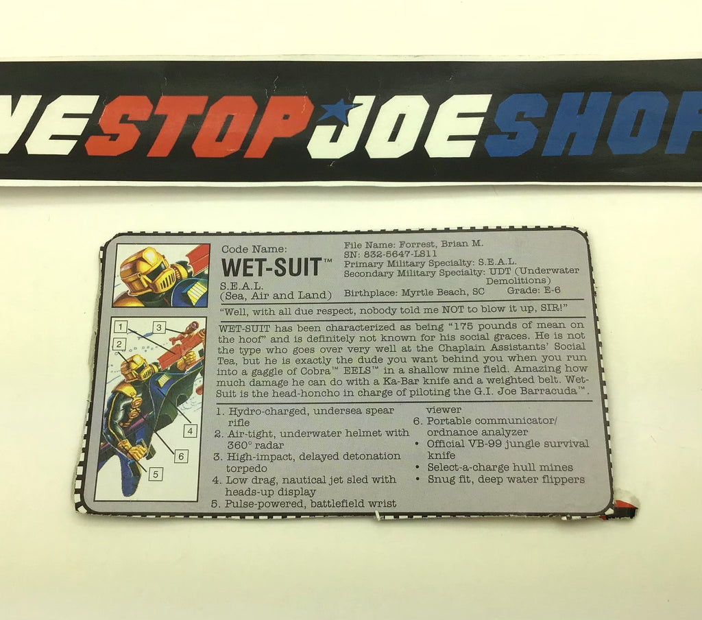 1992 VINTAGE ARAH WET SUIT V3 FILE CARD (c)