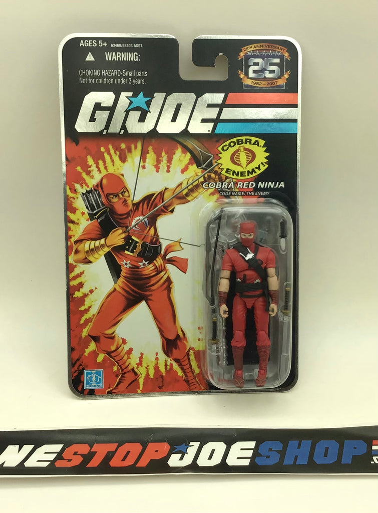 2007 25TH ANNIVERSARY G.I. JOE COBRA RED NINJA V2 WAVE 3 NEW SEALED FOIL CARD (b)