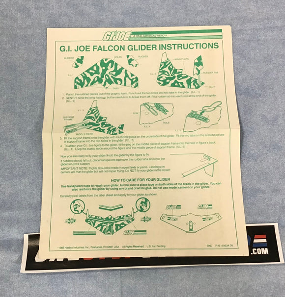 1983 VINTAGE ARAH FALCON ATTACK GLIDER BLUEPRINTS