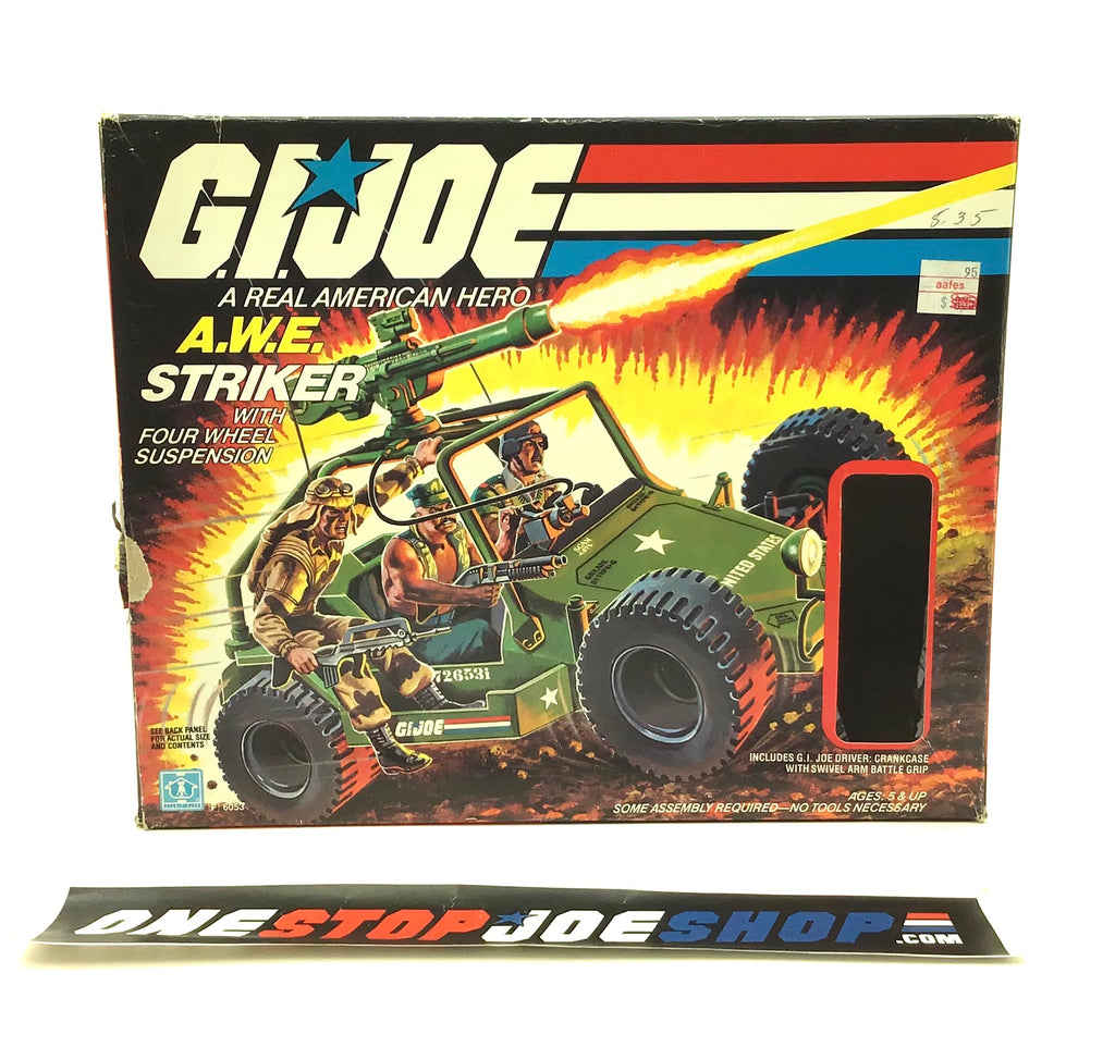 1985 VINTAGE ARAH G.I. JOE A.W.E. AWE STRIKER W/ CRANKCASE FILE BOX BOX ONLY
