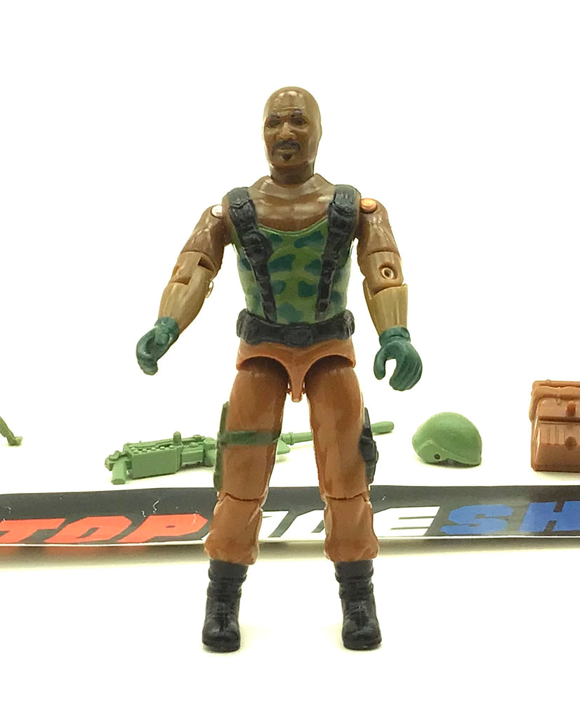 1984 VINTAGE ARAH G.I. JOE ROADBLOCK V1 MACHINE GUNNER LOOSE 100% COMPLETE (g)