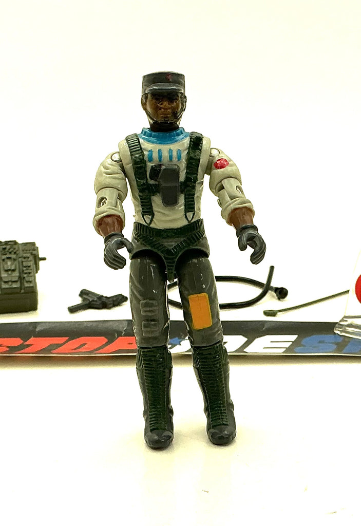 1990 VINTAGE ARAH G.I. JOE STRETCHER V1 MEDICAL SPECIALIST LOOSE 100% COMPLETE (b)
