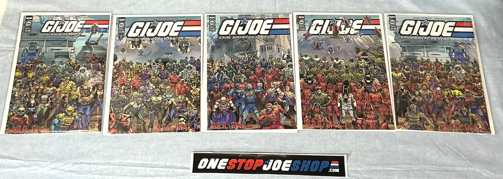 IDW PUBLISHING G.I. JOE A REAL AMERICAN HERO (2010-2022) ISSUES #296, #297, #298, #299, #300 CONNECTING COVER SET [COVER B SULLIVAN] COMIC BOOK BUNDLE AUGUST-NOVEMBER 2022 HIGH GRADE