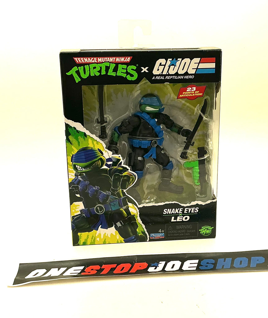 2026 TMNT TEENAGE MUTANT NINJA TURLES X GI JOE SNAKE EYES LEO 4.75” FIGURE NEW SEALED
