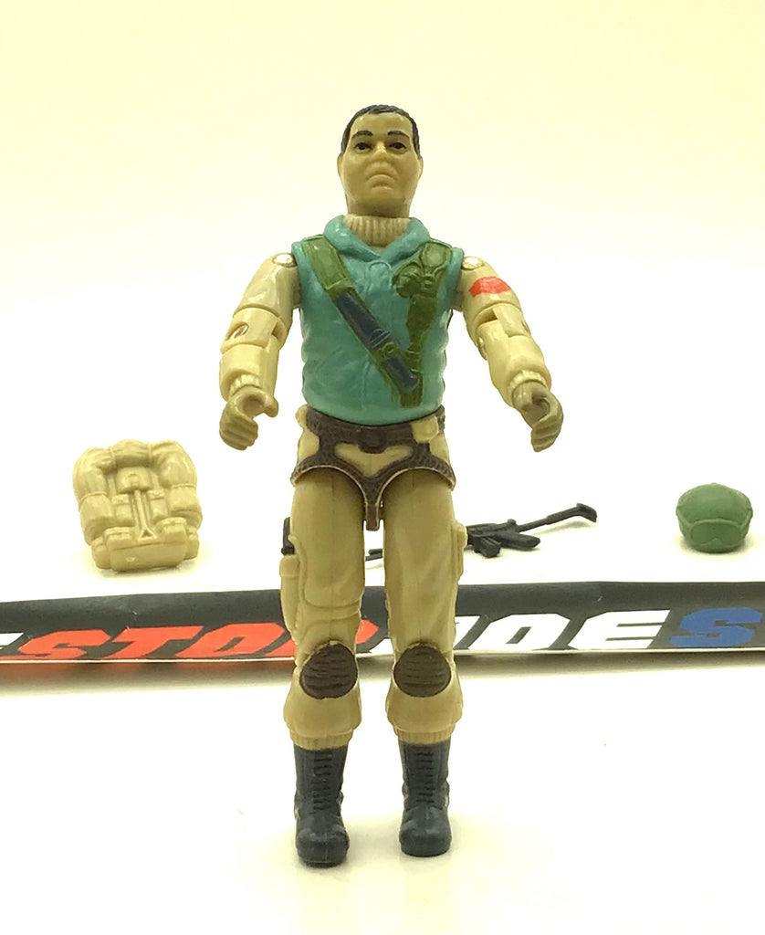 1983 VINTAGE ARAH G.I. JOE AIRBORNE V1 HELICOPTER ASSAULT TROOPER LOOSE 100% COMPLETE (b)
