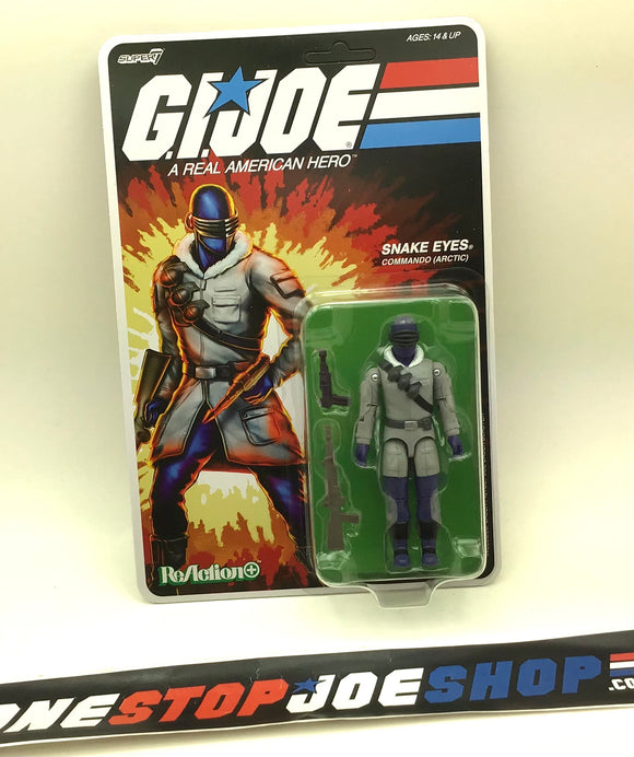 2025 SUPER7 REACTION+ G.I. JOE ARCTIC SNAKE EYES V1 NINJA COMMANDO O-RING NEW SEALED UNPUNCHED