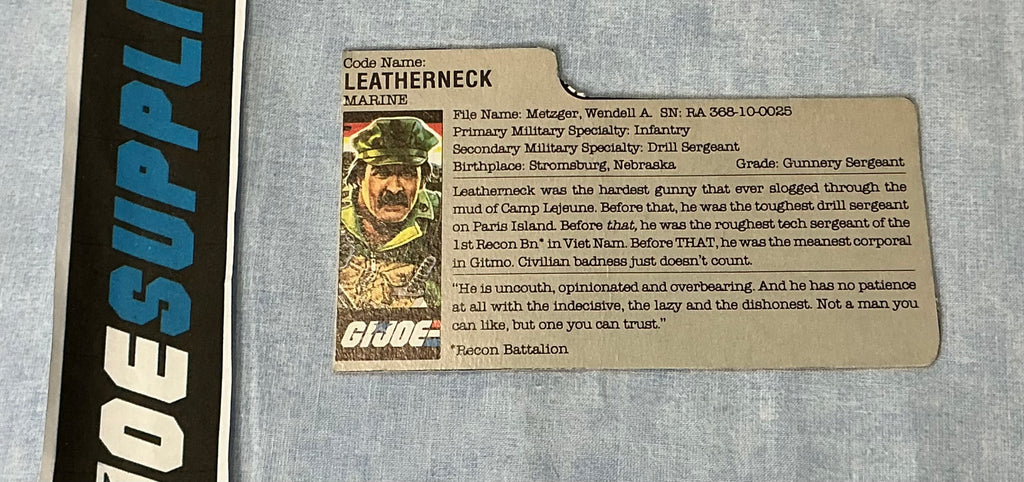 1986 VINTAGE ARAH LEATHERNECK V1 FILE CARD (h)