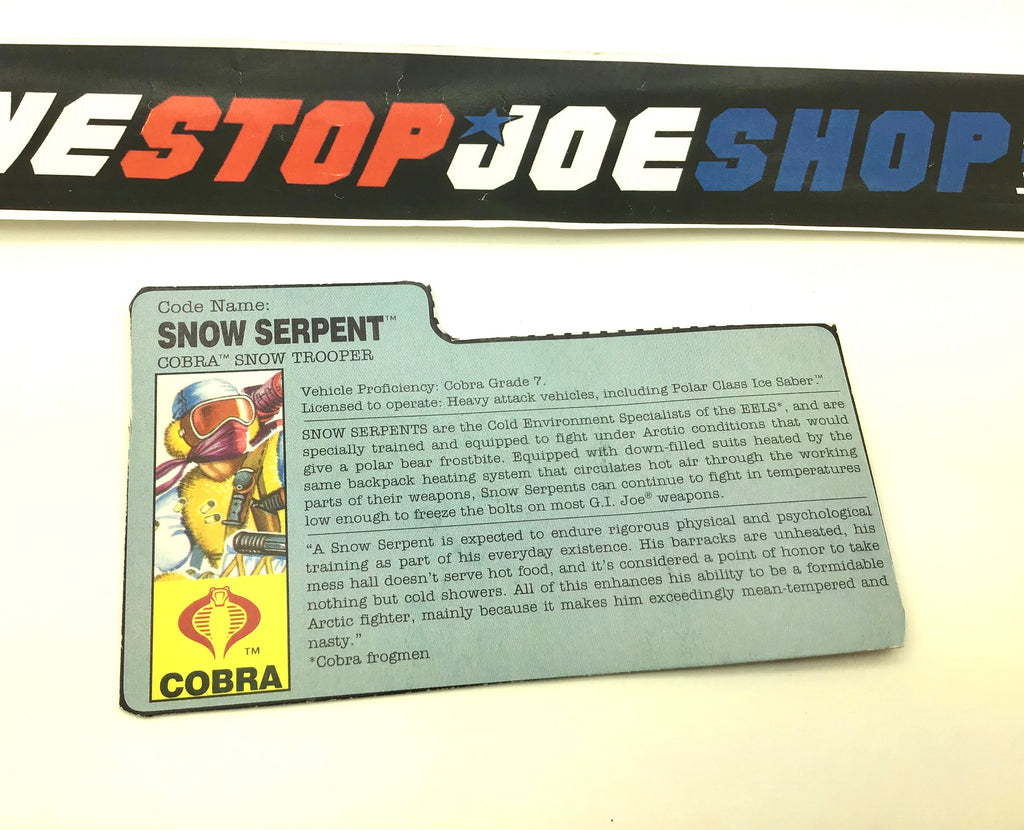 1991 VINTAGE ARAH SNOW SERPENT V2 FILE CARD (b)