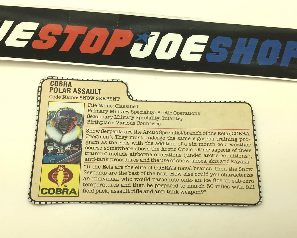 1985 VINTAGE ARAH SNOW SERPENT V1 FILE CARD PEACH (d)