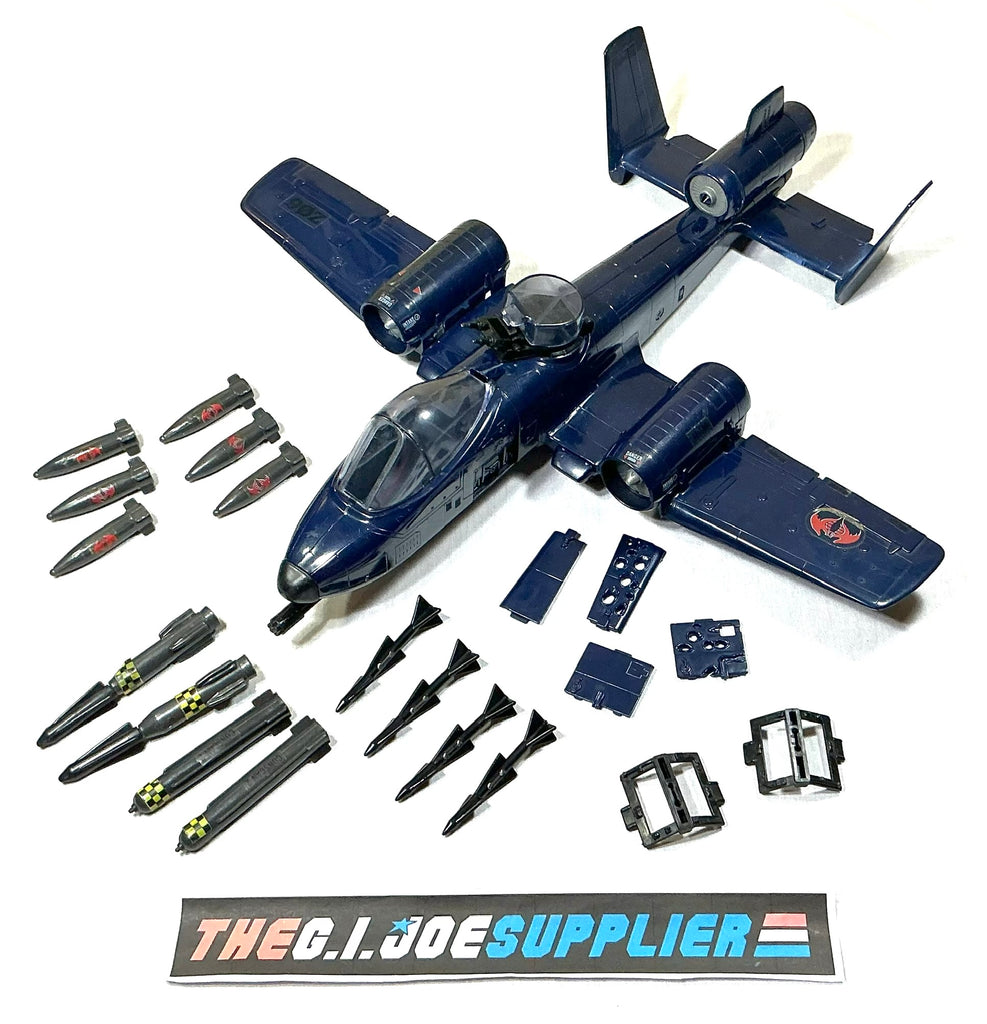 1984 VINTAGE ARAH G.I. JOE COBRA RATTLER A-10 JET VEHICLE ONLY LOOSE 100% COMPLETE (c)