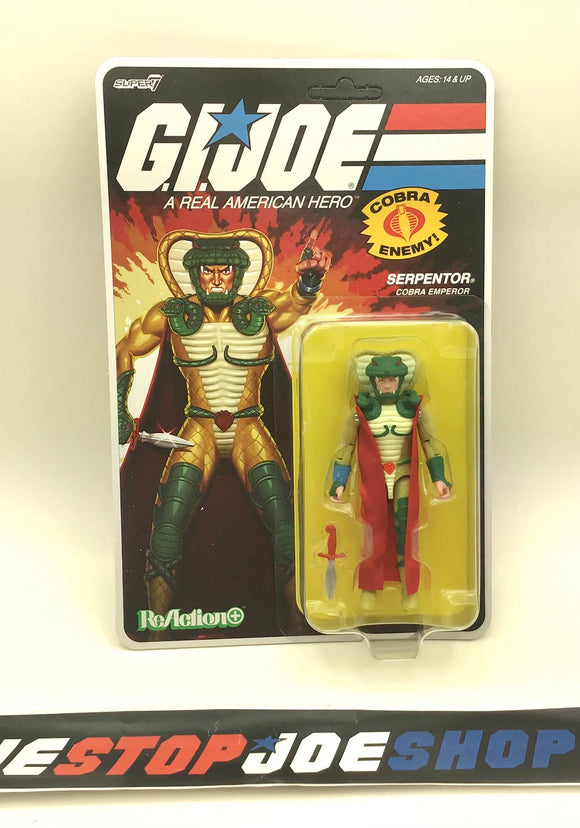 2025 SDCC SUPER7 REACTION+ G.I. JOE COBRA SERPENTER WHITE/DIC O-RING COMIC CONVENTION EXCLUSIVE NEW SEALED UNPUNCHED