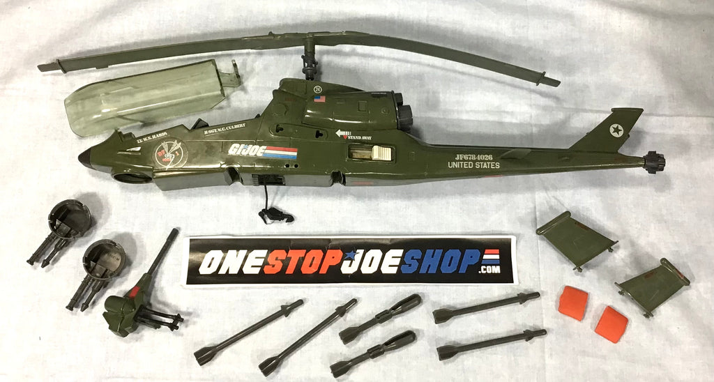 1983 VINTAGE ARAH G.I. JOE DRAGONFLY XH-1 HELICOPTER VEHICLE ONLY LOOSE 100% COMPLETE (b)