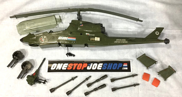 1983 VINTAGE ARAH G.I. JOE DRAGONFLY XH-1 HELICOPTER VEHICLE ONLY LOOSE 100% COMPLETE (b)