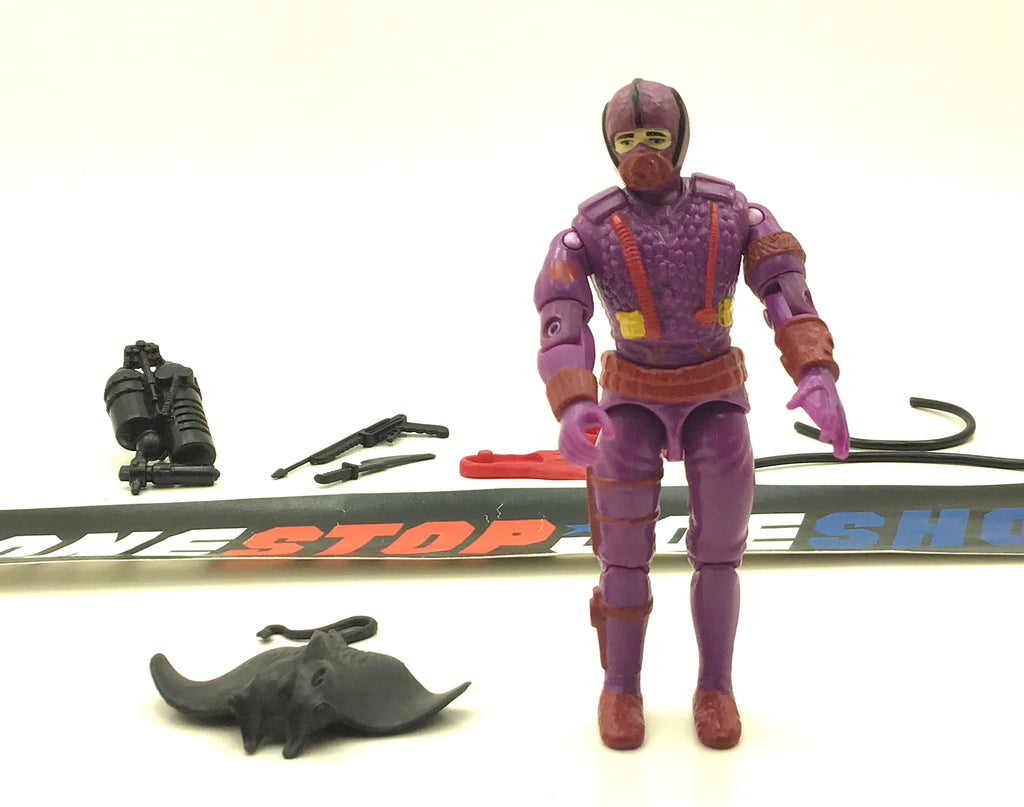 1988 VINTAGE ARAH G.I. JOE COBRA HYDRO-VIPER V1 UNDERWATER ELITE TROOPER LOOSE 100% COMPLETE (c)