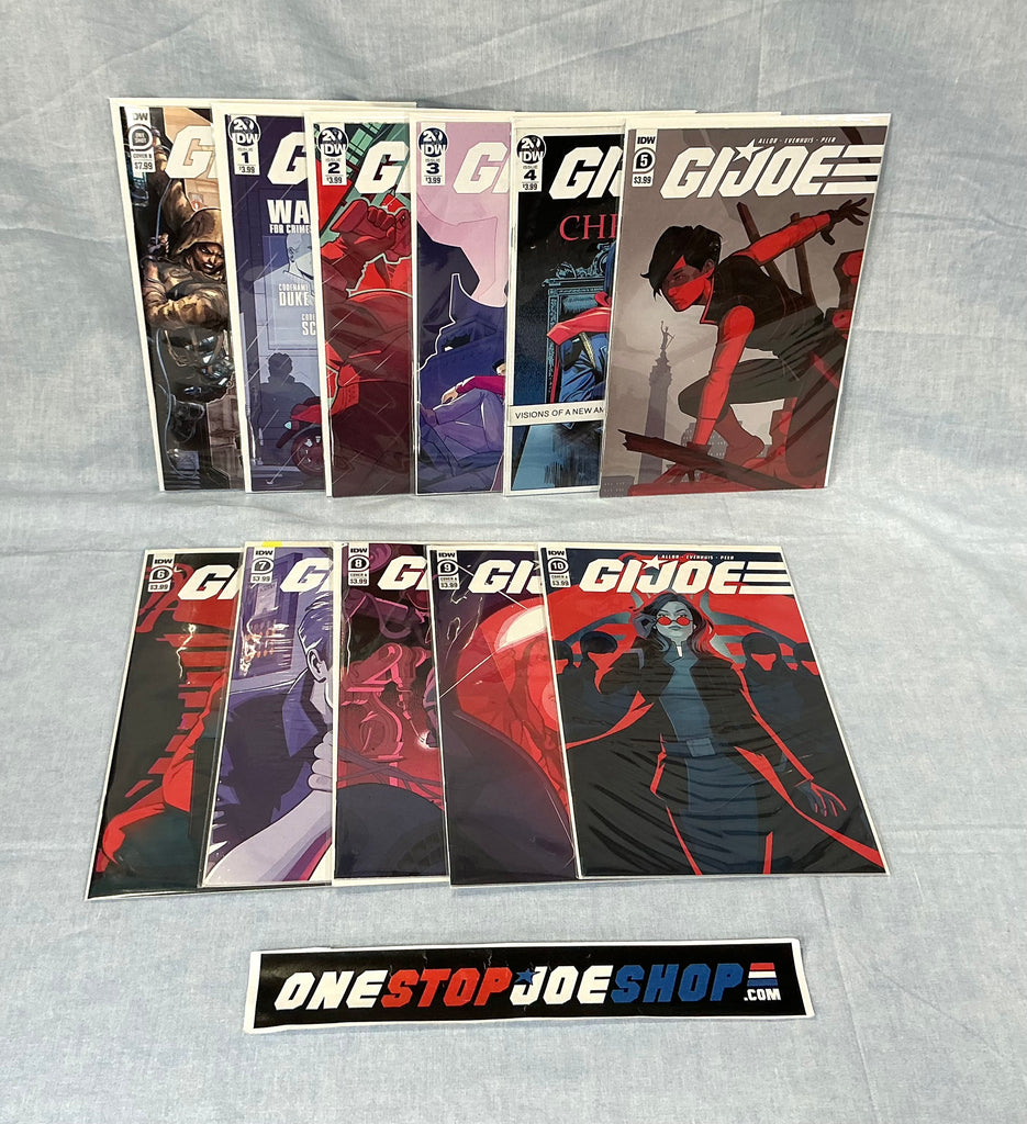 IDW PUBLISHING G.I. JOE V6 (2019-2021) ISSUES #1-10 + CASTLE FALL COMPLETE SERIES SET COMIC BOOK BUNDLE