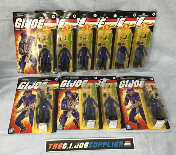 2021 RETRO LINE G.I. JOE 8 x COBRA ENEMY TROOPER V21 + 2 x COBRA OFFICER V14 WAVE 5 ARMY BUILDER LOT WAL-MART EXCLUSIVE NEW SEALED BLEMISHED CARDS