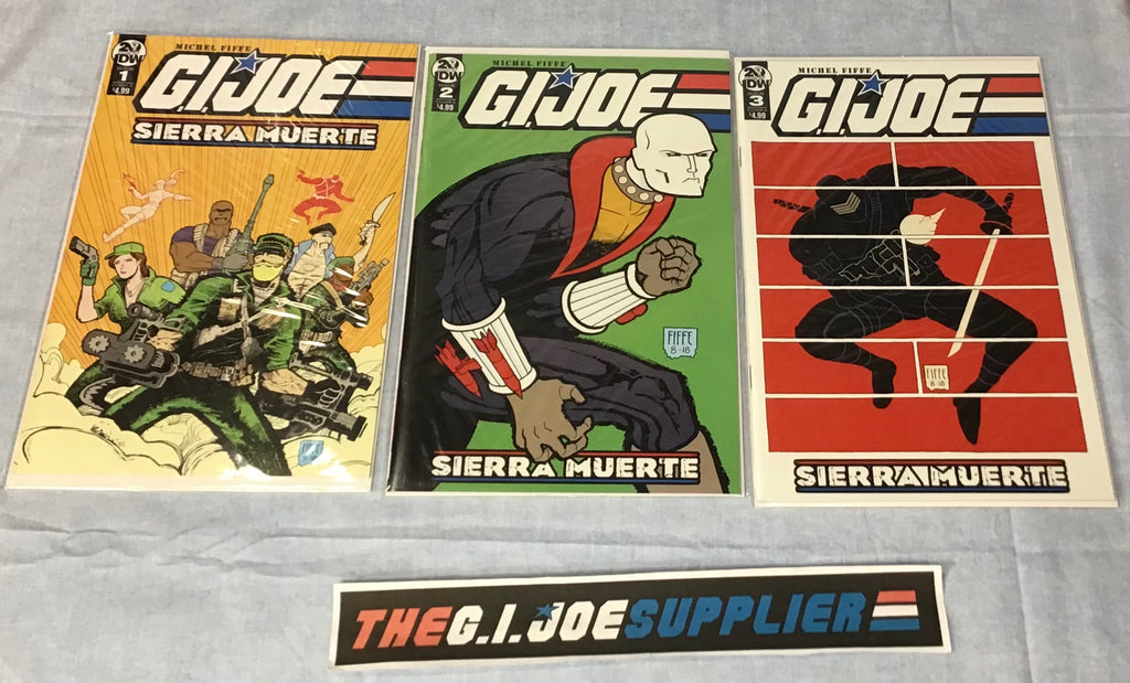 IDW PUBLISHING G.I. JOE SIERRA MUERTE (2019) ISSUES #1-3 COMPLETE SERIES SET FEBRUARY-APRIL 2019 COMIC BOOK BUNDLE HIGH GRADE