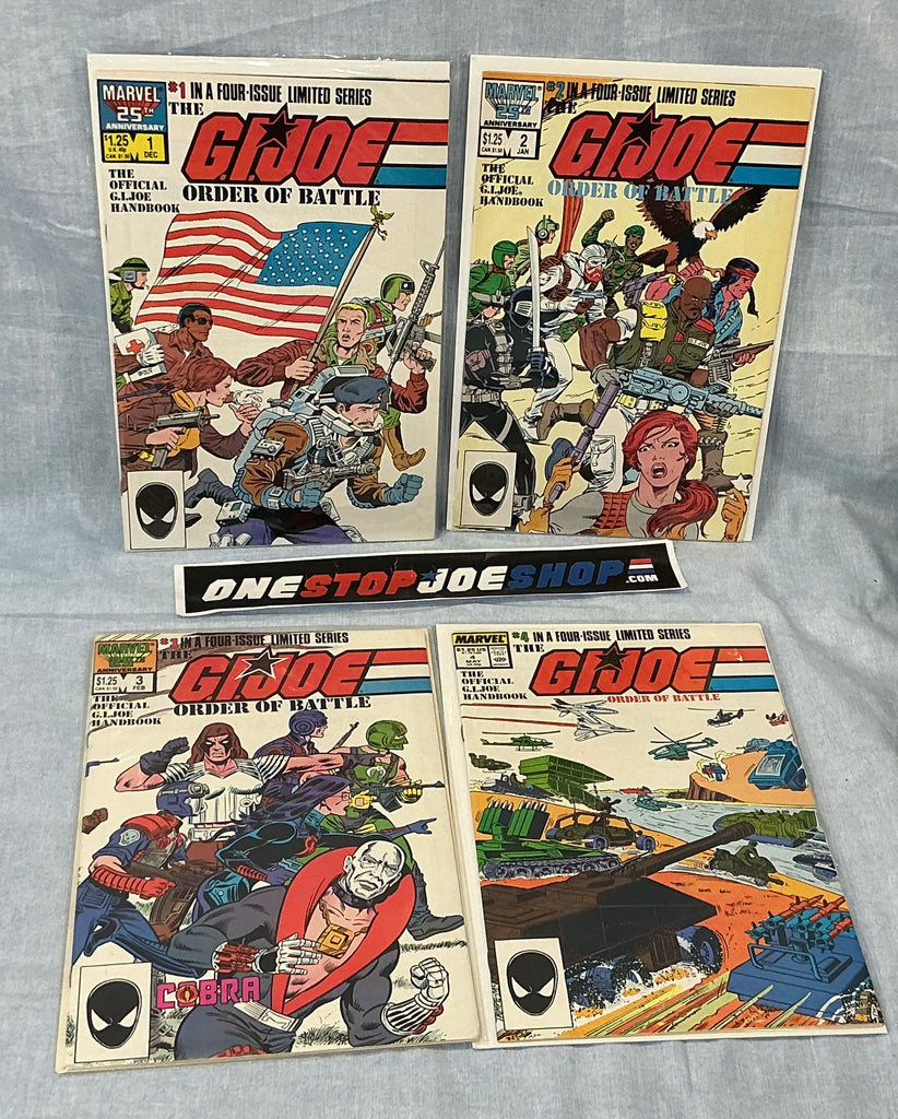 MARVEL COMICS G.I. JOE ORDER OF BATTLE (1986-1987) ISSUES #1-4 COMPLETE SERIES SET COMIC BOOK BUNDLE (c)