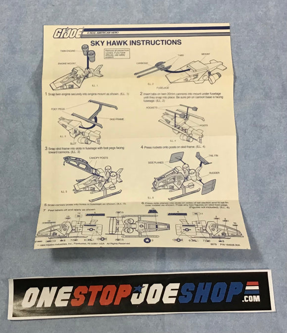 1984 VINTAGE ARAH SKY HAWK VEHICLE BLUEPRINTS (b)