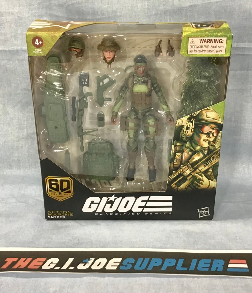 2024 60TH ANNIVERSARY CLASSIFIED G.I. JOE ACTION MARINE SNIPER 6" FIGURE NEW SEALED