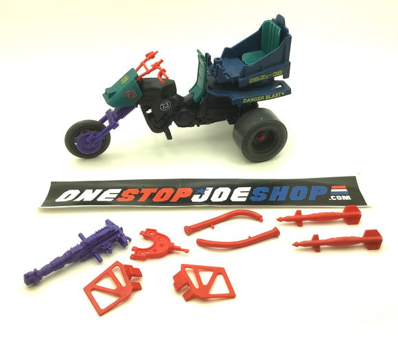 1987 VINTAGE ARAH G.I. JOE COBRA DREADNOK TRI-CYCLE VEHICLE LOOSE 100% COMPLETE (e)