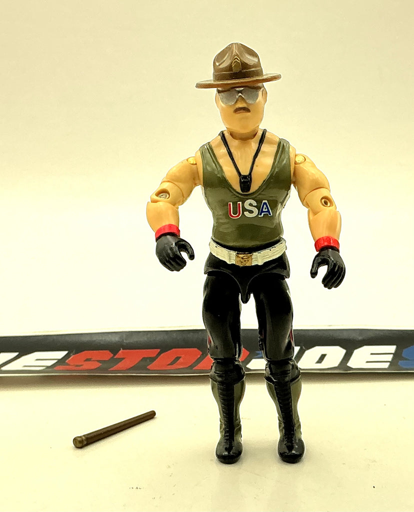 1986 VINTAGE ARAH G.I. JOE SGT. SLAUGHTER V1 DRILL INSTRUCTOR MAIL IN LOOSE 100% COMPLETE (b)
