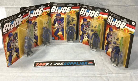 2021 RETRO LINE G.I. JOE 4 x COBRA ENEMY TROOPER V21 + 1 x COBRA OFFICER V14 WAVE 5 ARMY BUILDER LOT WAL-MART EXCLUSIVE NEW SEALED BLEMISHED