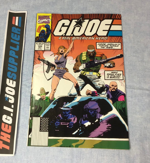 MARVEL COMICS G.I. JOE A REAL AMERICAN HERO (1982-1994) ISSUE #105 COMIC BOOK OCTOBER 1990 DIRECT EDITION (a)